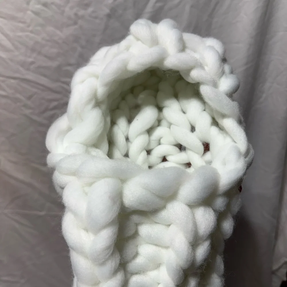 Chunky Knit White Balaclava